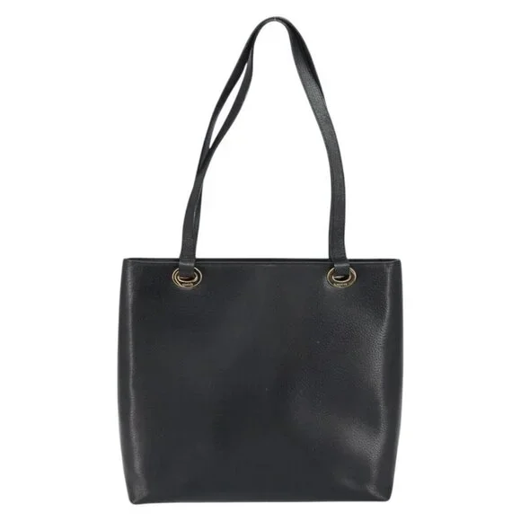 GUCCI Tote Bag Leather Black Gold 002 1817 0336 Auth ep12099